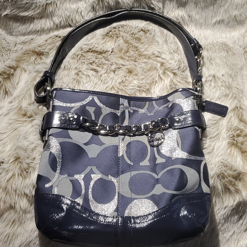 Optic Coach Navy Blue and Silver Cossbody